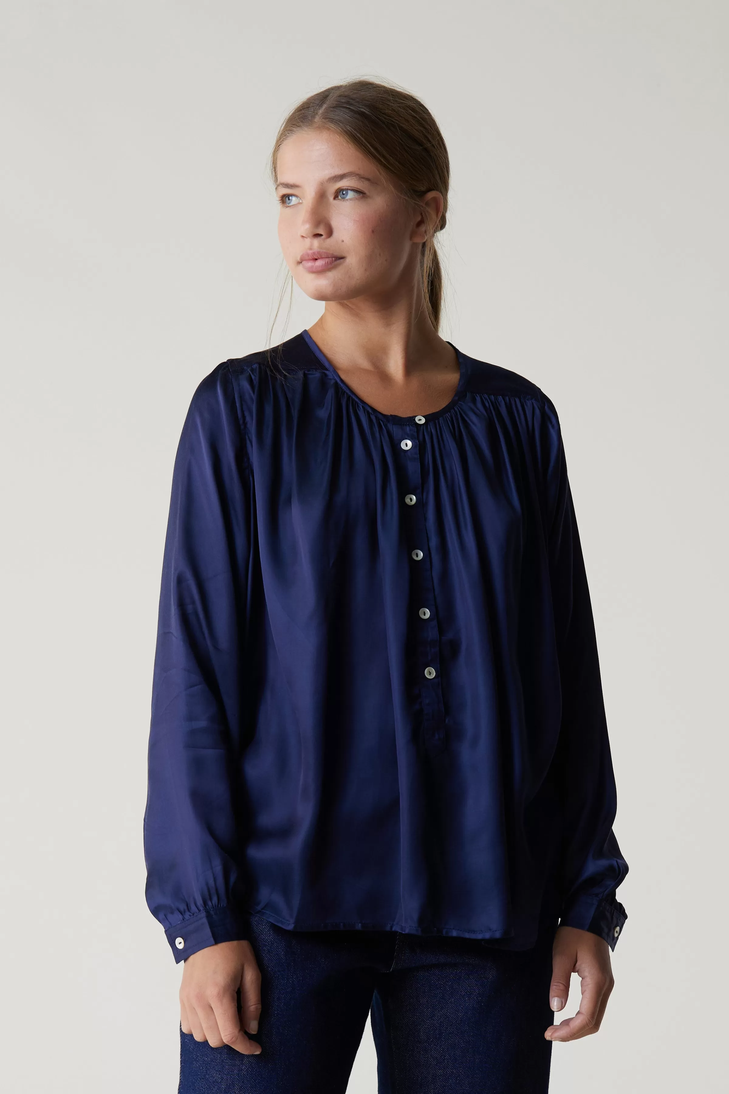 Outlet Leon&Harper Blouse Cake Plain Black Iris