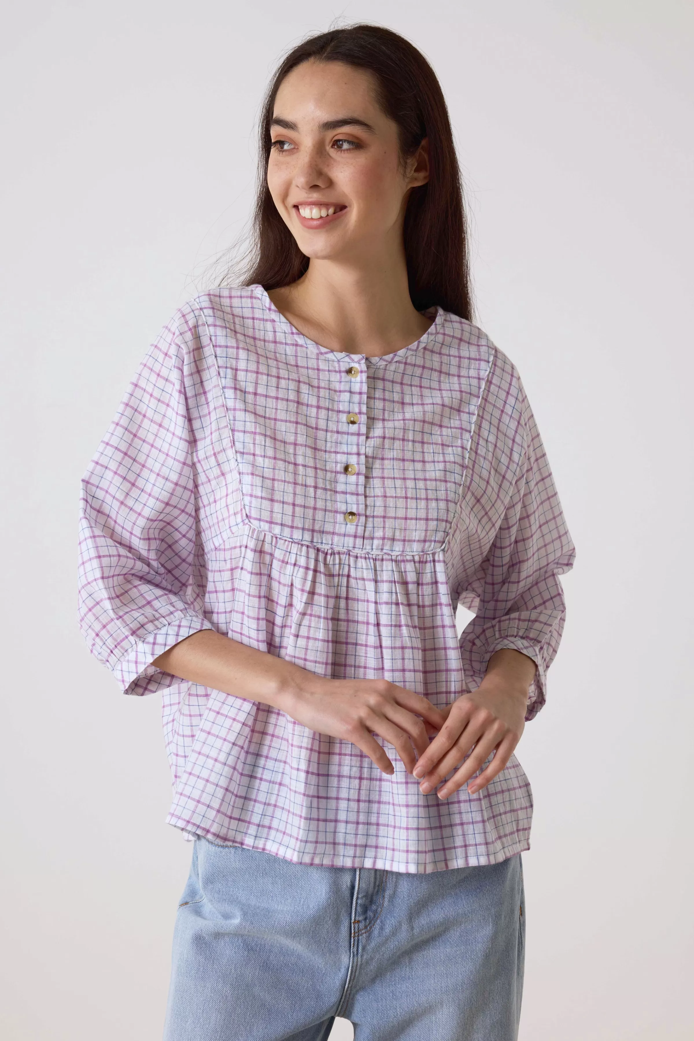 Clearance Leon&Harper Blouse Cotty Checki Parme