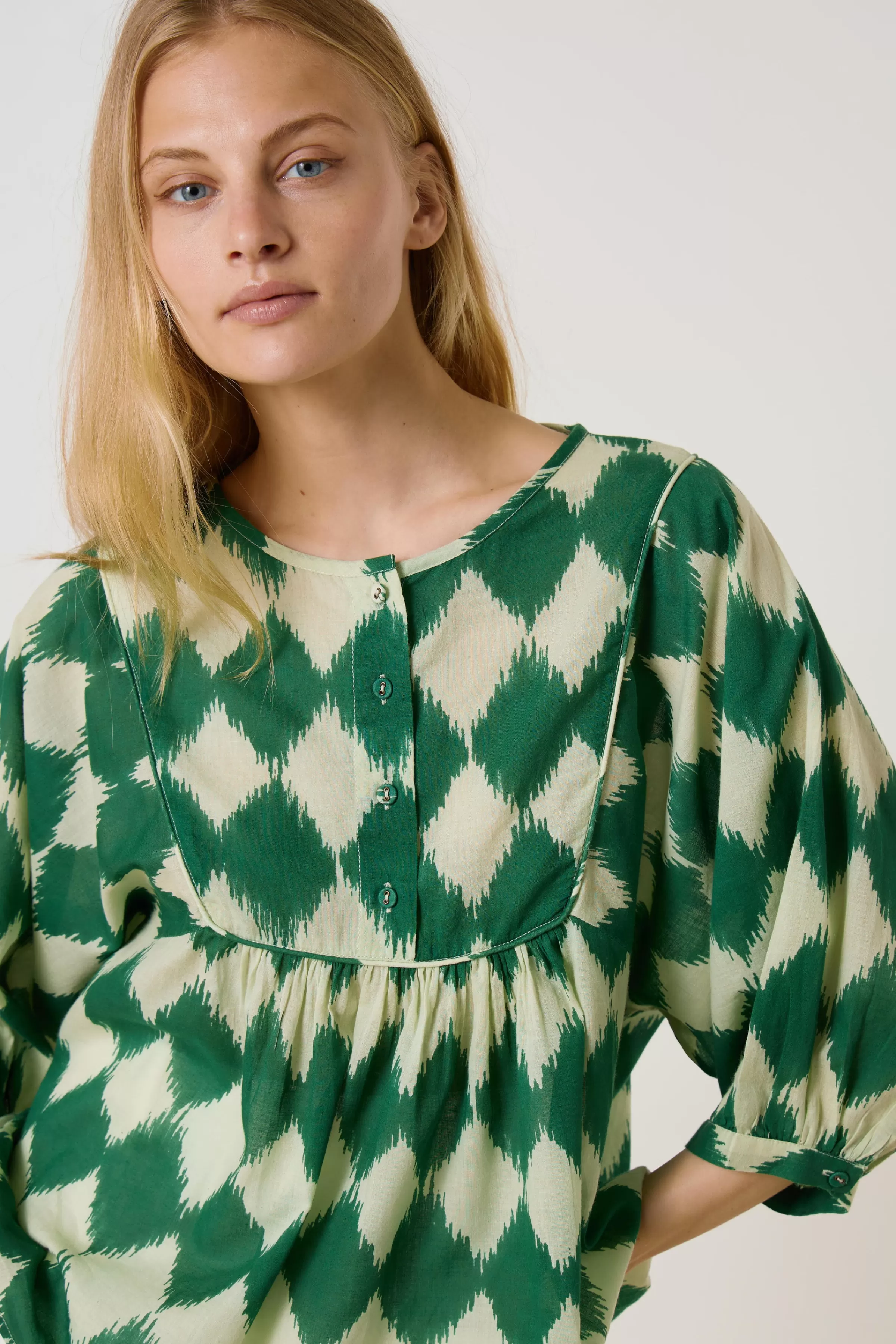 Shop Leon&Harper Blouse Cotty Diam Green