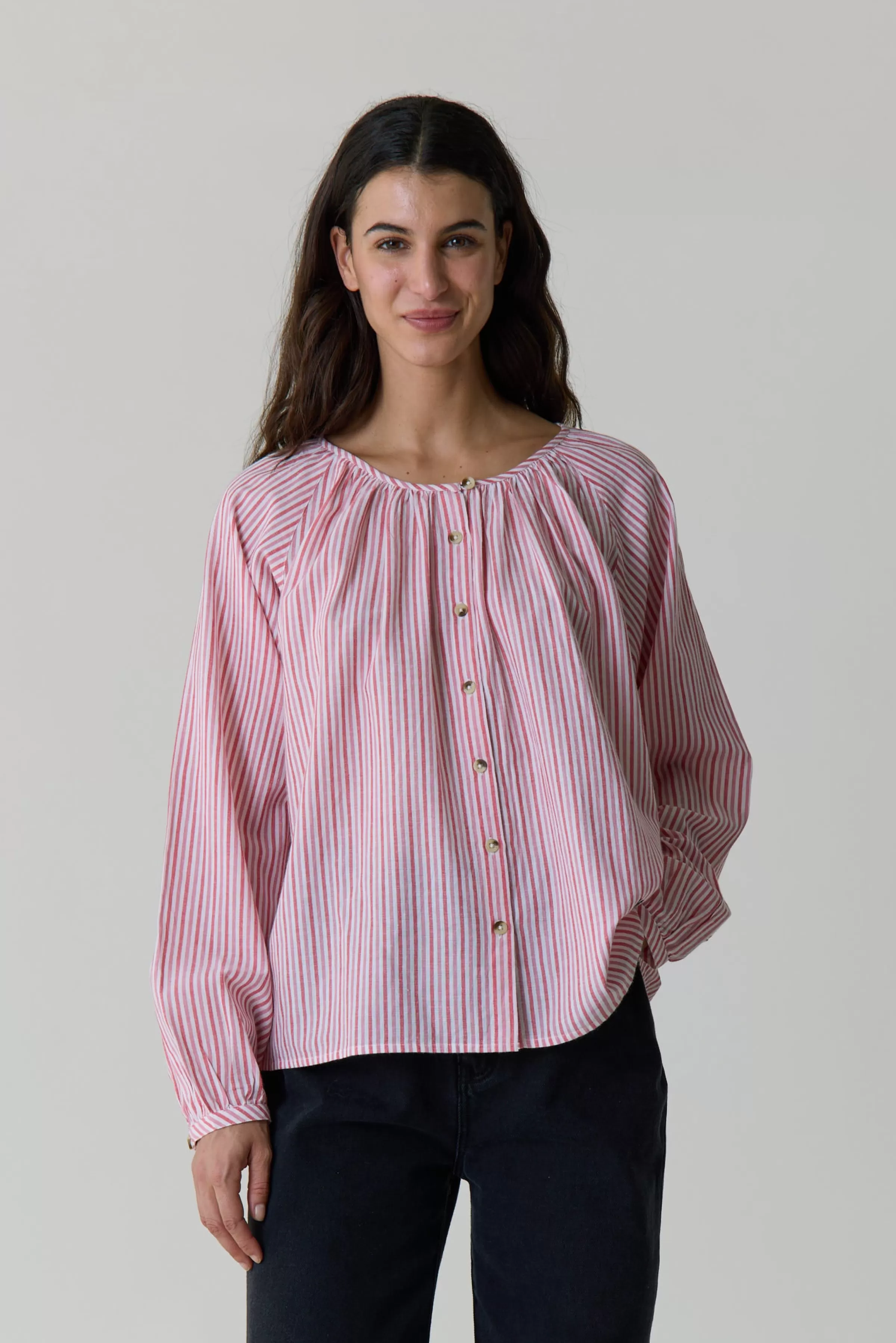 Store Leon&Harper Chemise Coalie Stripe Red