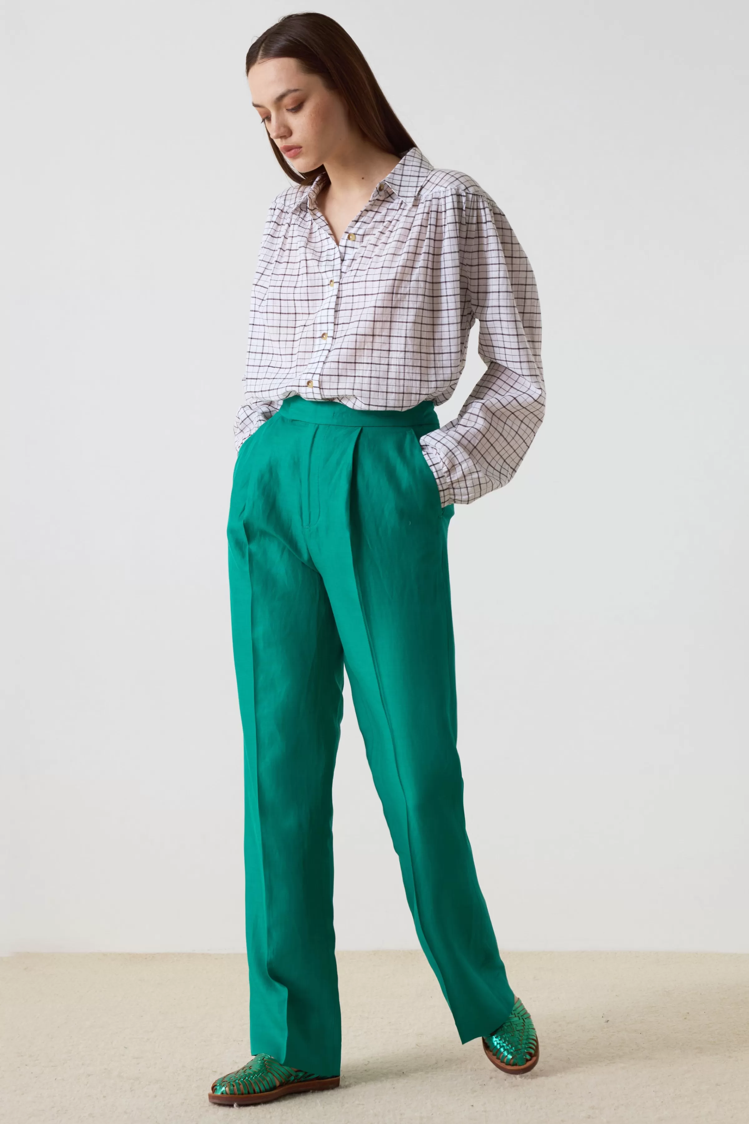 Fashion Leon&Harper Pantalon Papi Plainy Green