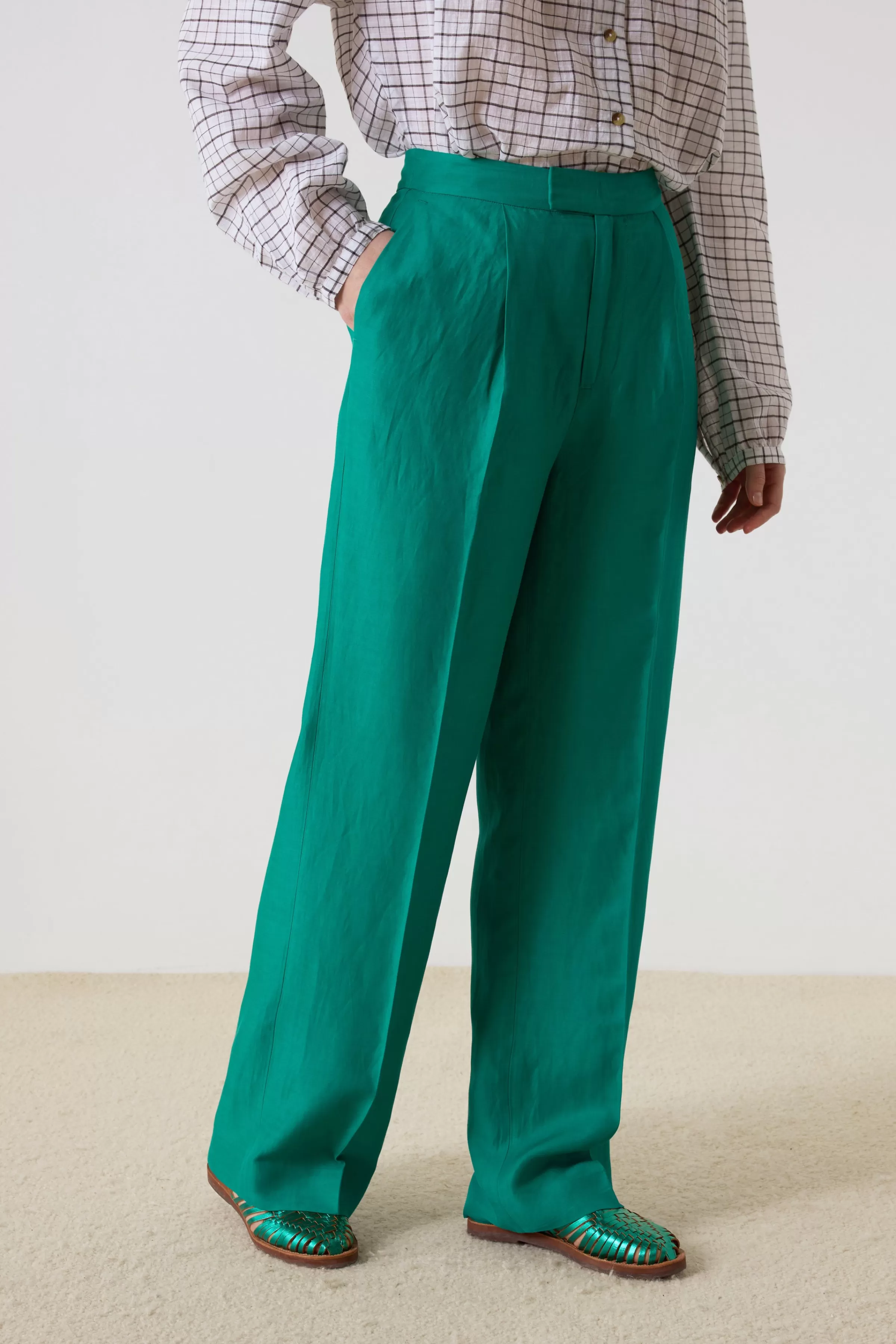 Fashion Leon&Harper Pantalon Papi Plainy Green