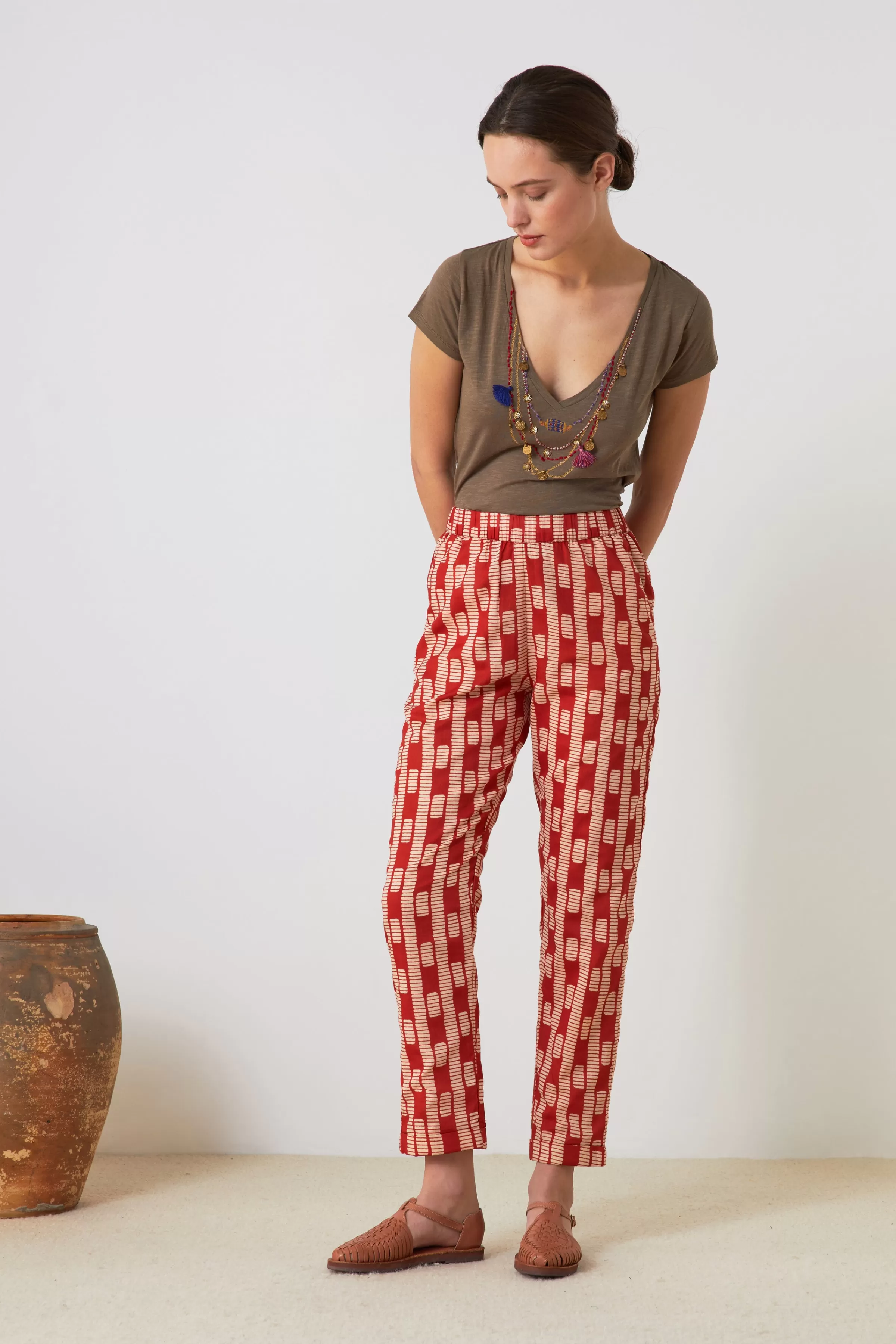 Shop Leon&Harper Pantalon Parna Liney Red