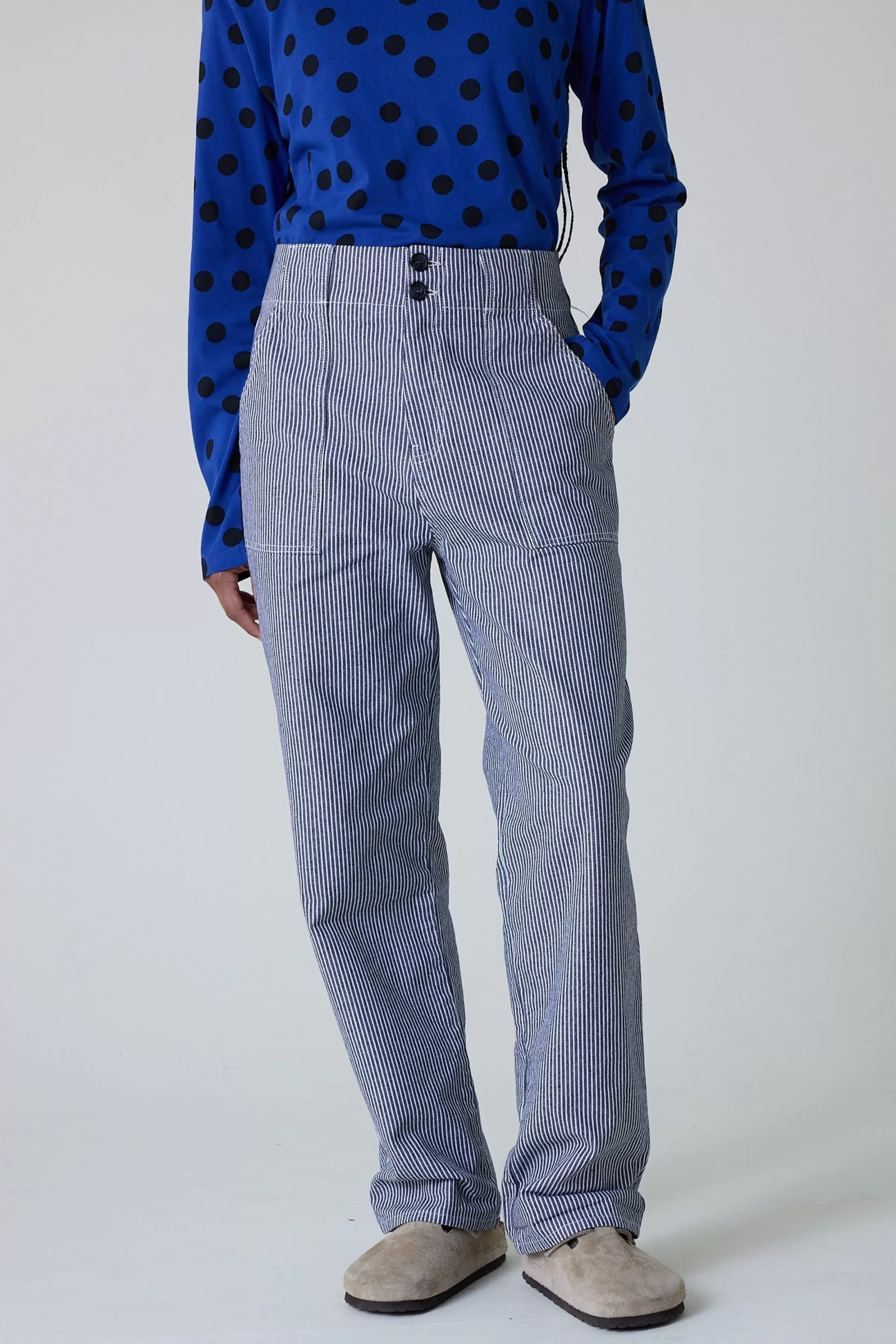 Best Sale Leon&Harper Pantalon Past Stri Navy