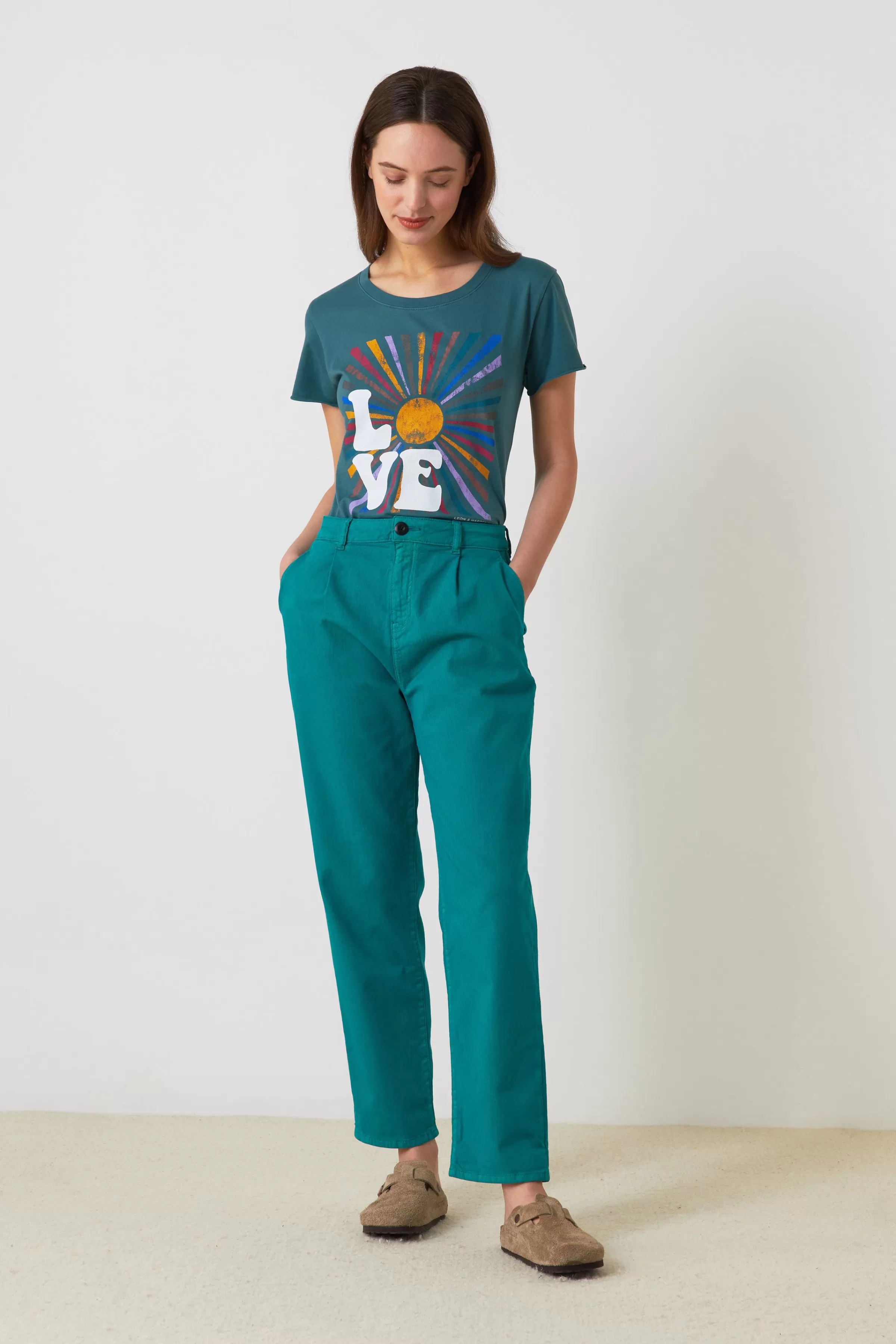 Online Leon&Harper Pantalon Patrick Plainy Green