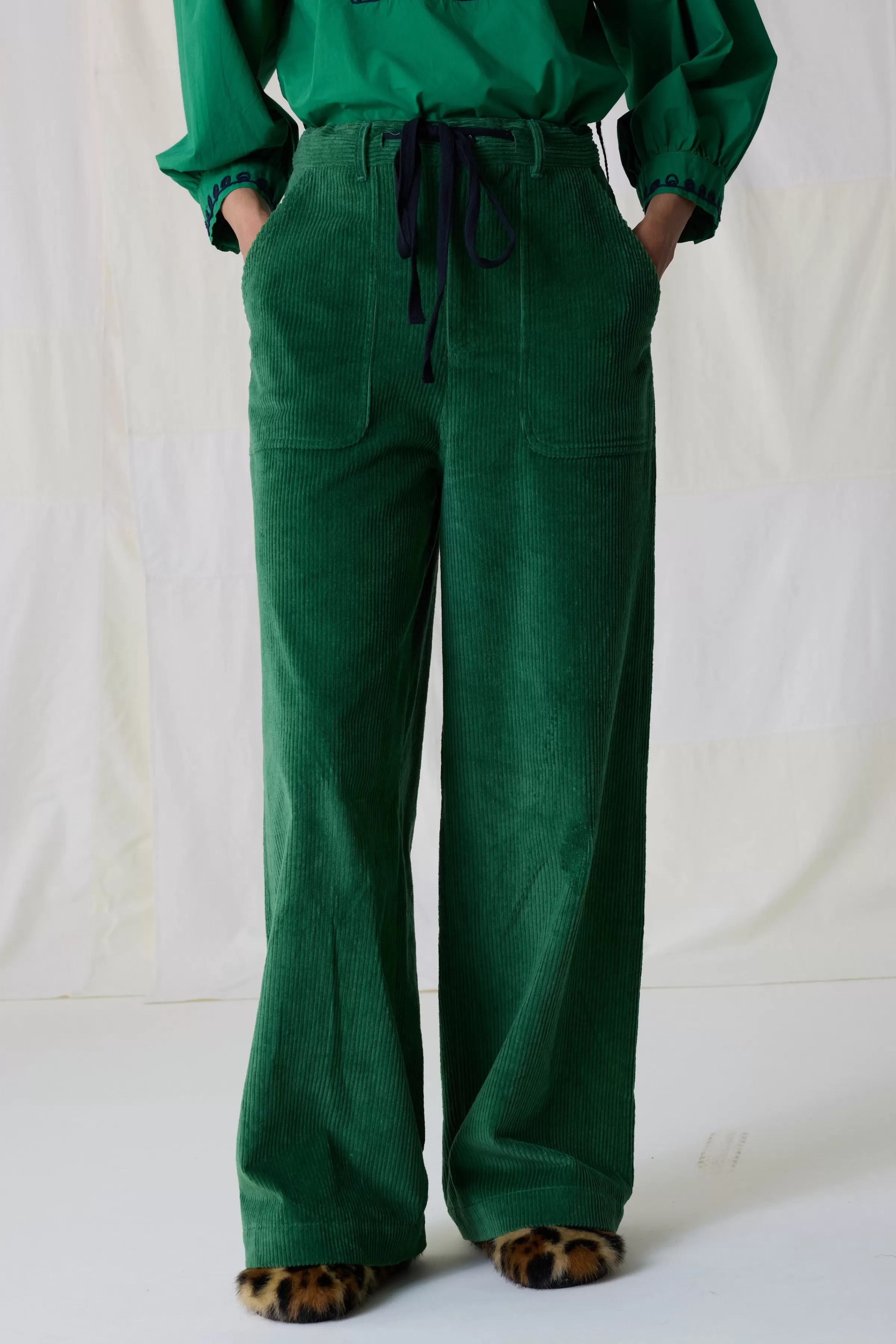 Flash Sale Leon&Harper Pantalon Philou Plain Green