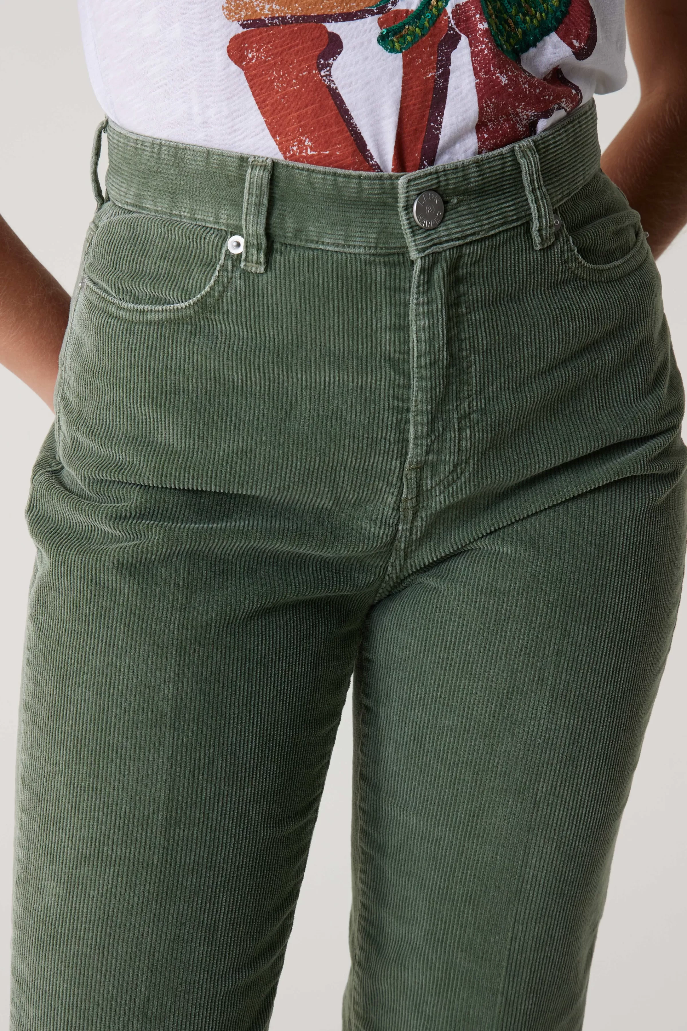 Best Leon&Harper Pantalon Pipou Plain Green