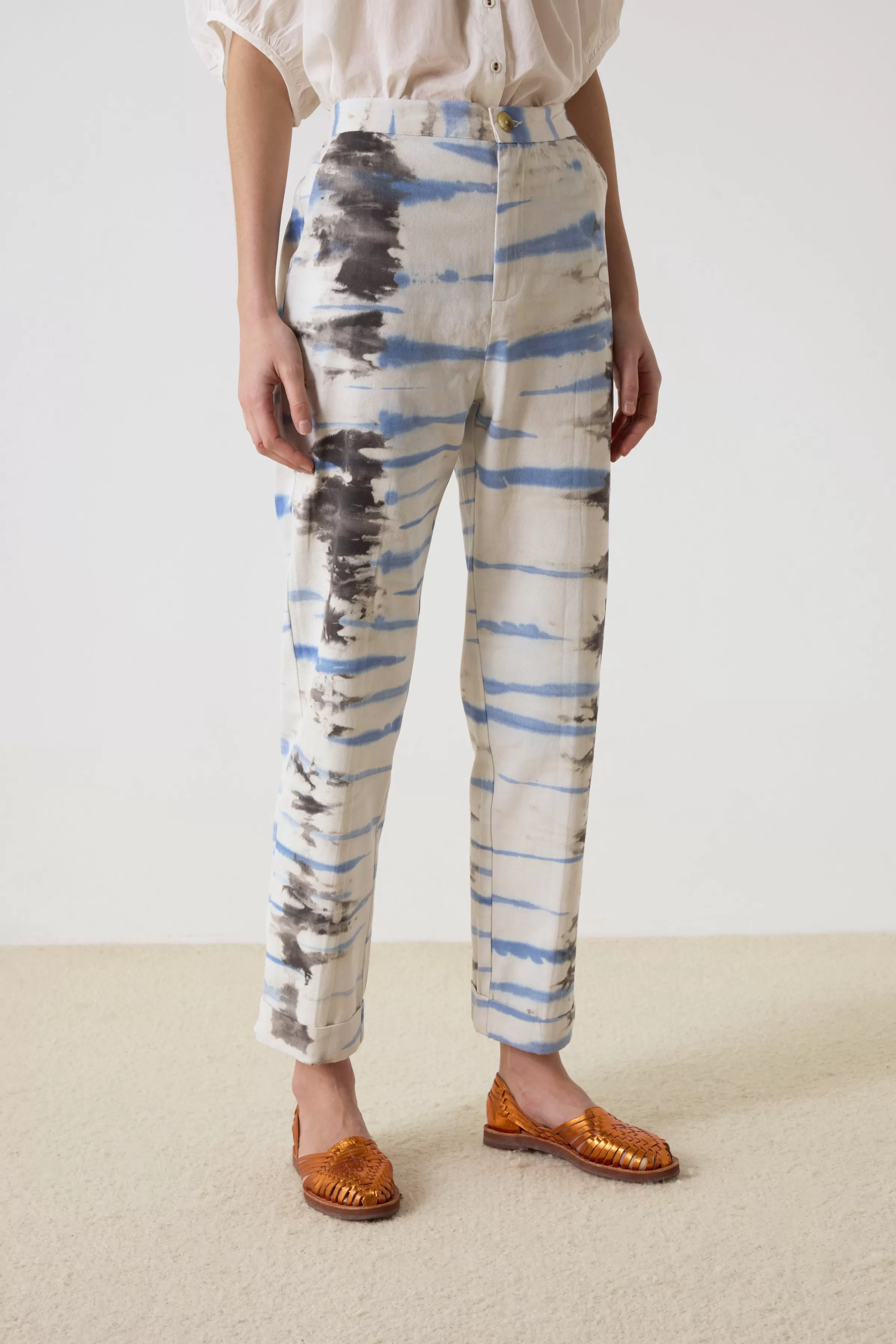 Best Leon&Harper Pantalon Pol Tie & Dye Blue