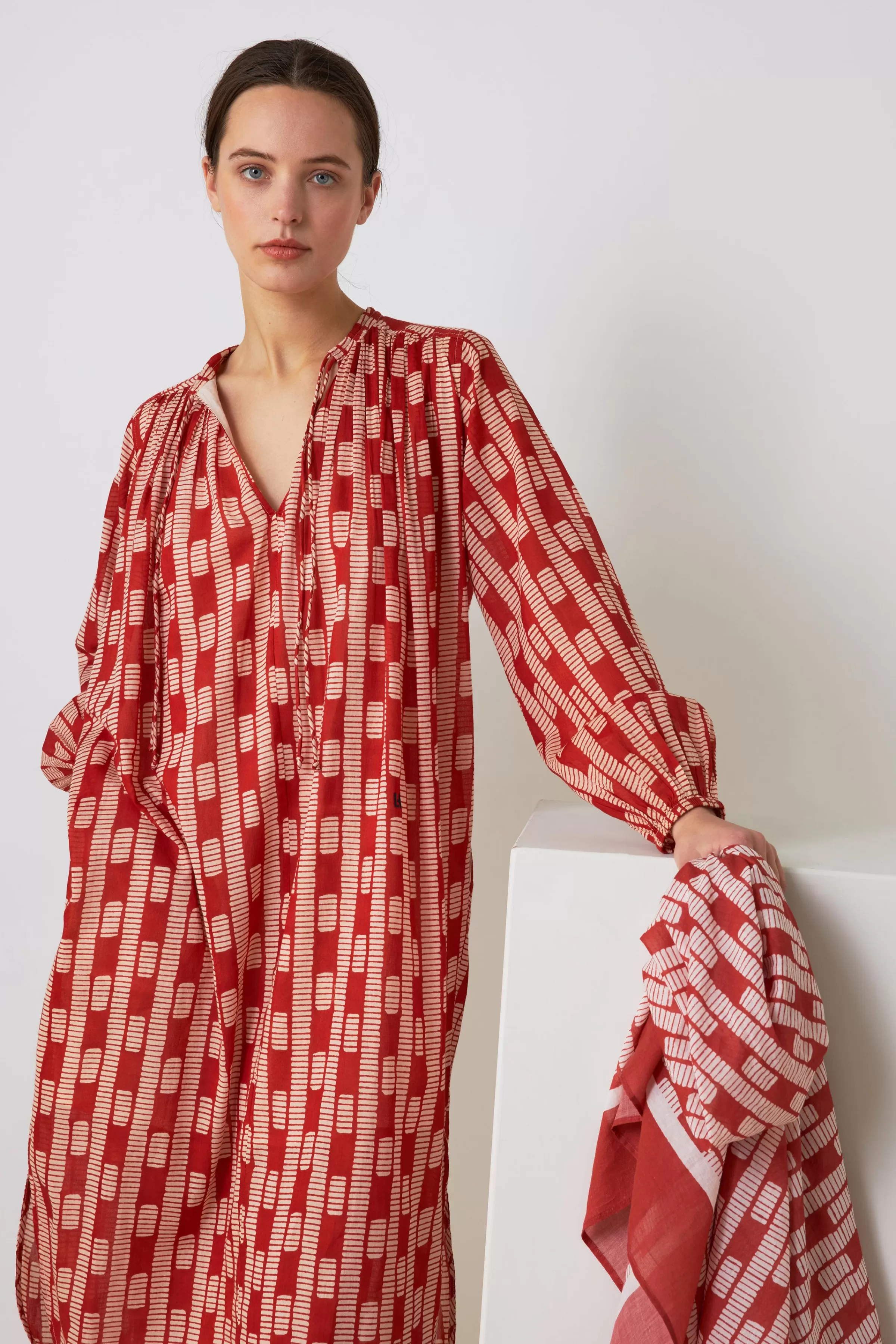 Best Leon&Harper Robe Rizhom Liney Red