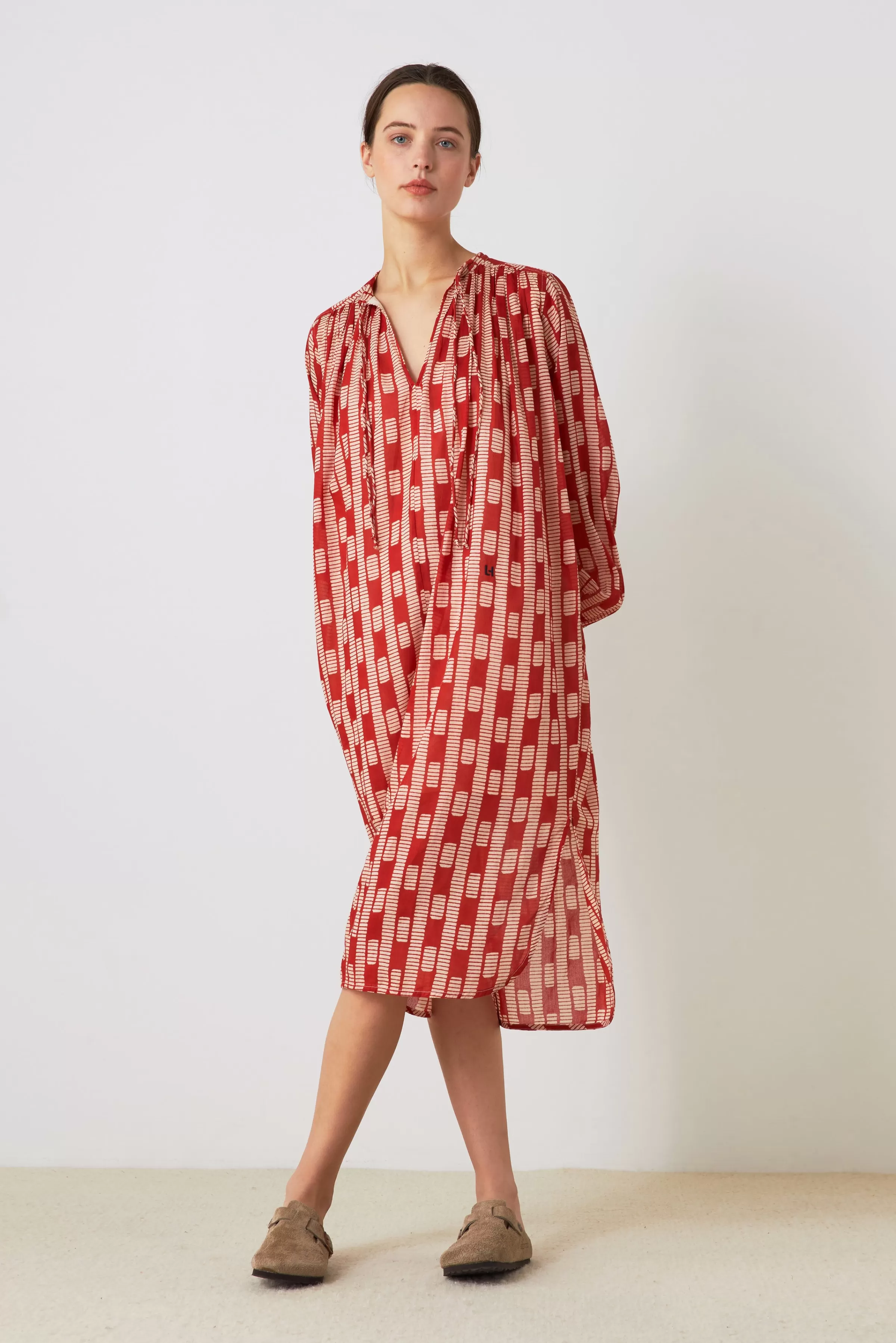 Best Leon&Harper Robe Rizhom Liney Red