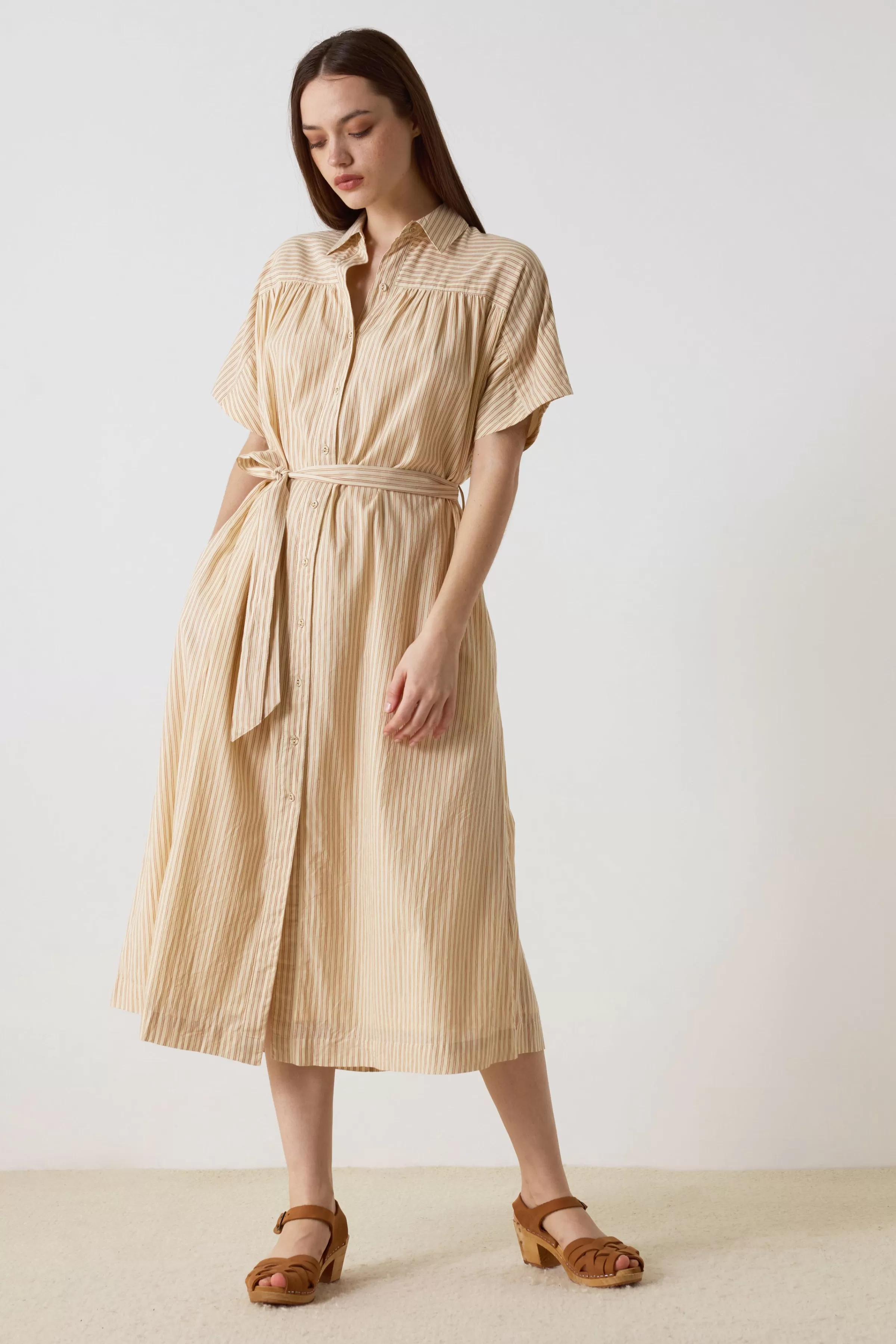 Sale Leon&Harper Robe Roko Line Camel