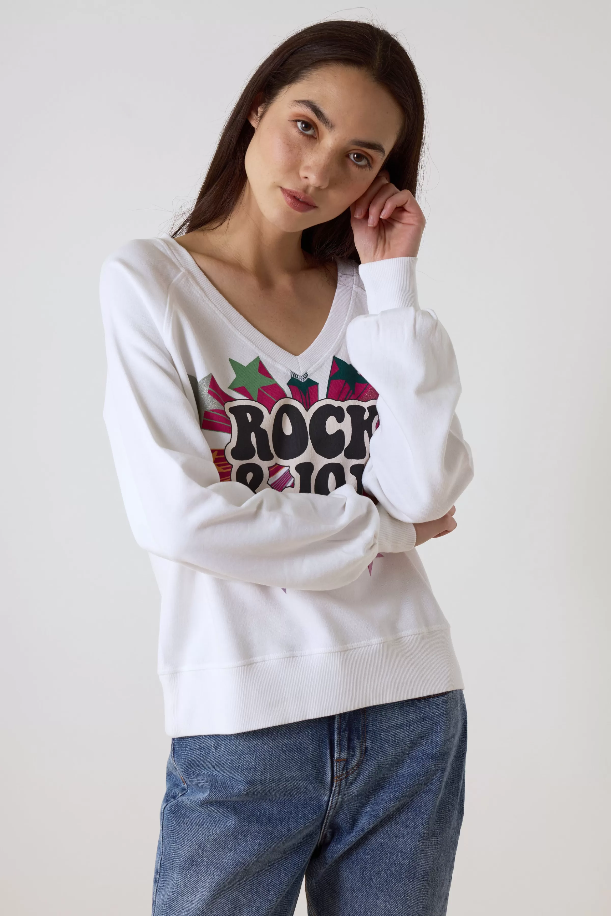 Clearance Leon&Harper Sweat Shiva Rocky White