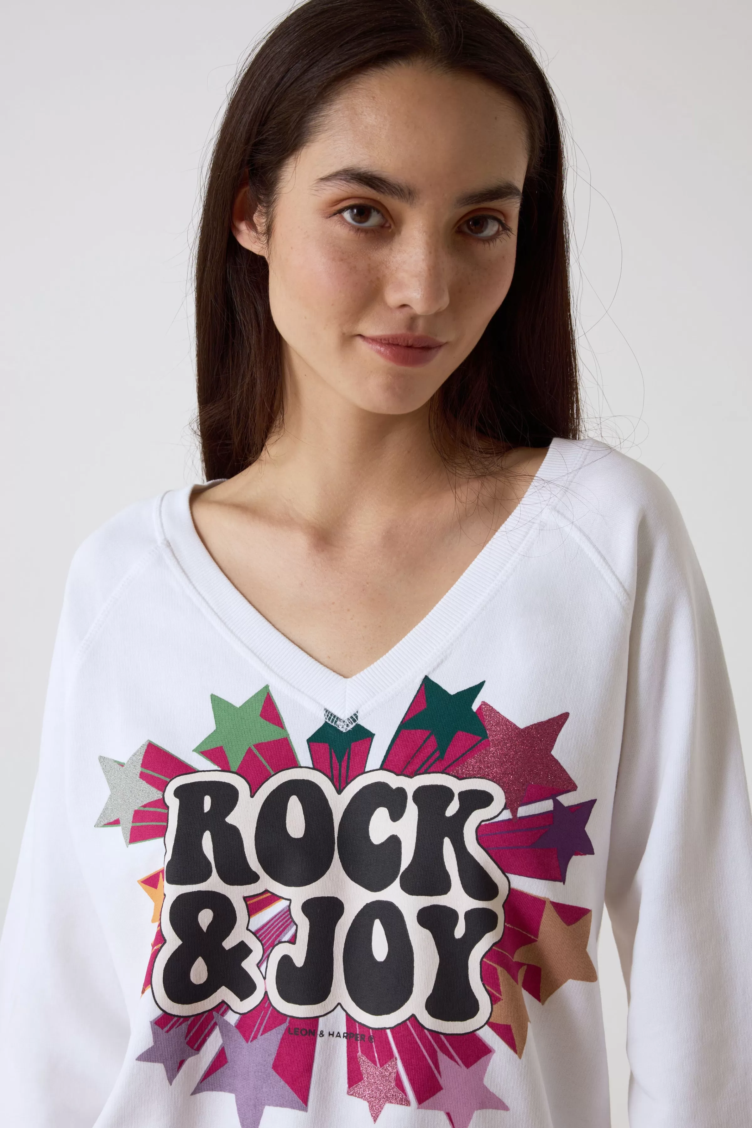 Clearance Leon&Harper Sweat Shiva Rocky White