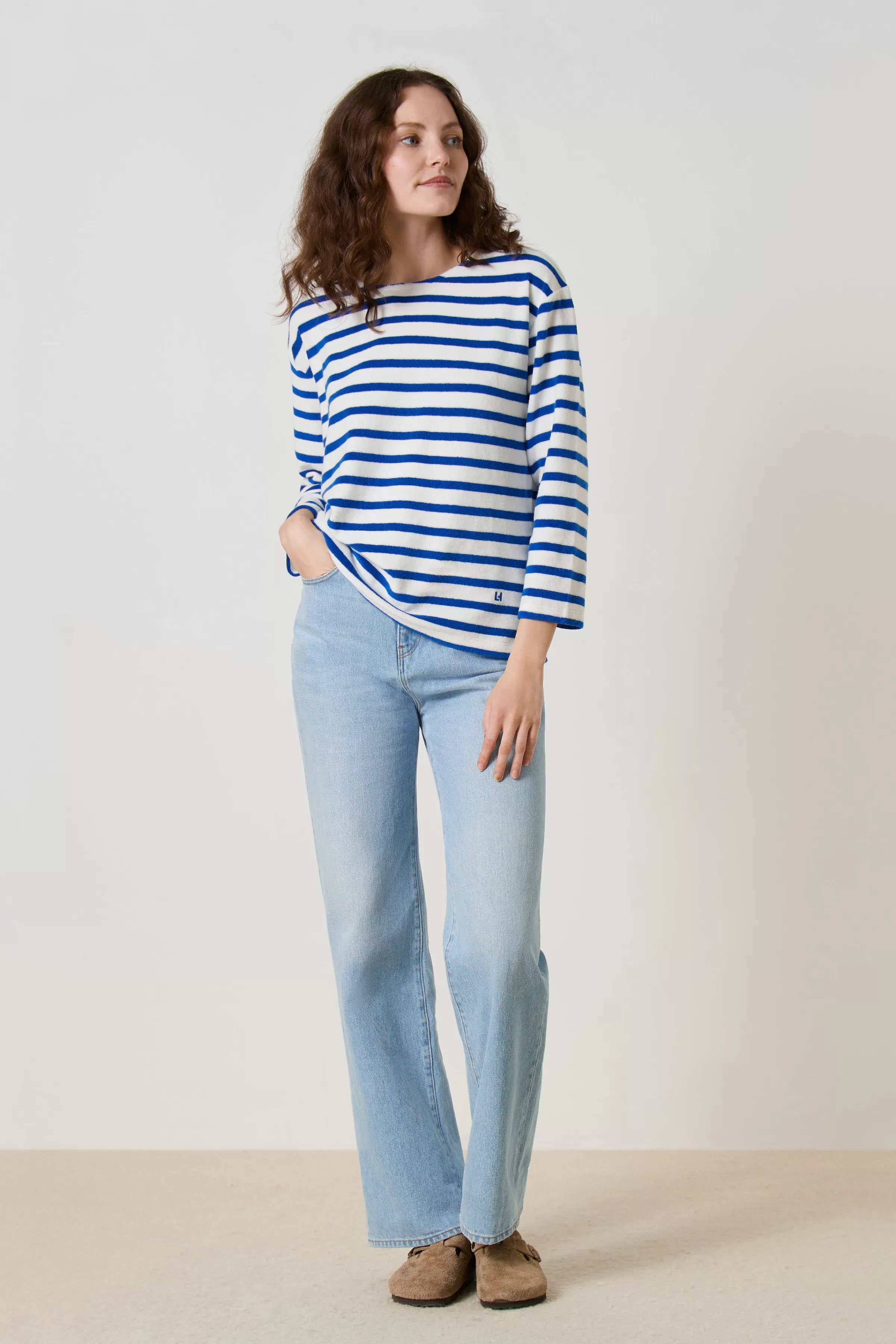 Hot Leon&Harper T-shirt Thila Stripe Blue