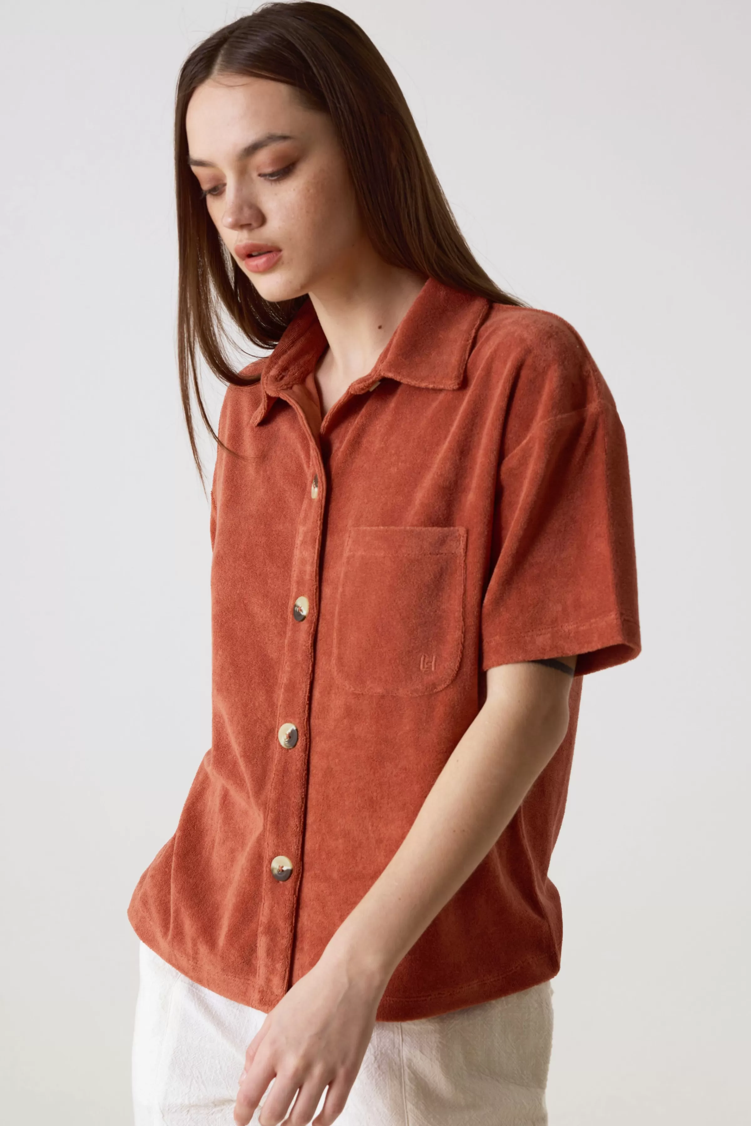 Shop Leon&Harper T-shirt Thimothey Pl Rust