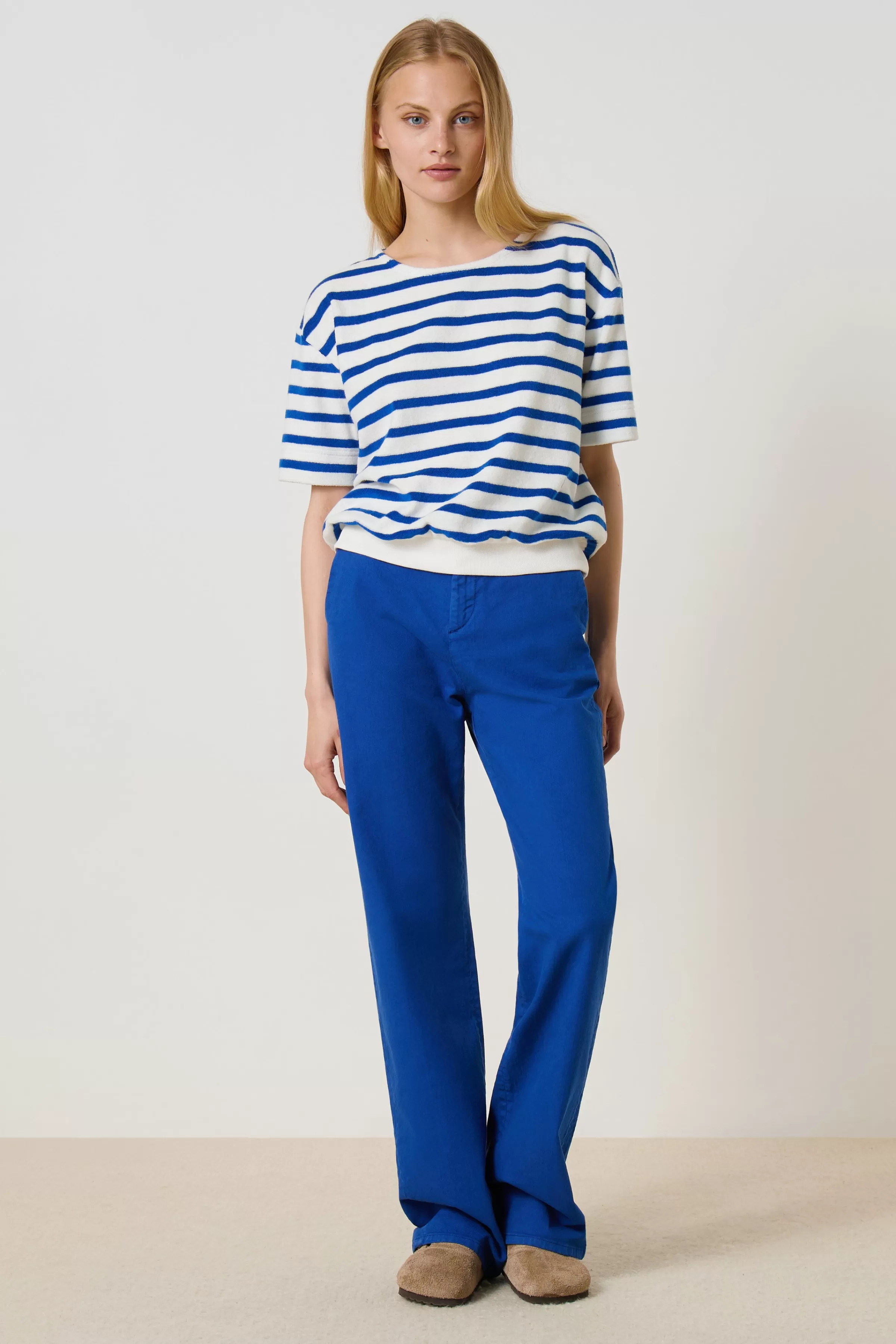 Discount Leon&Harper T-shirt Tina Stripe Blue