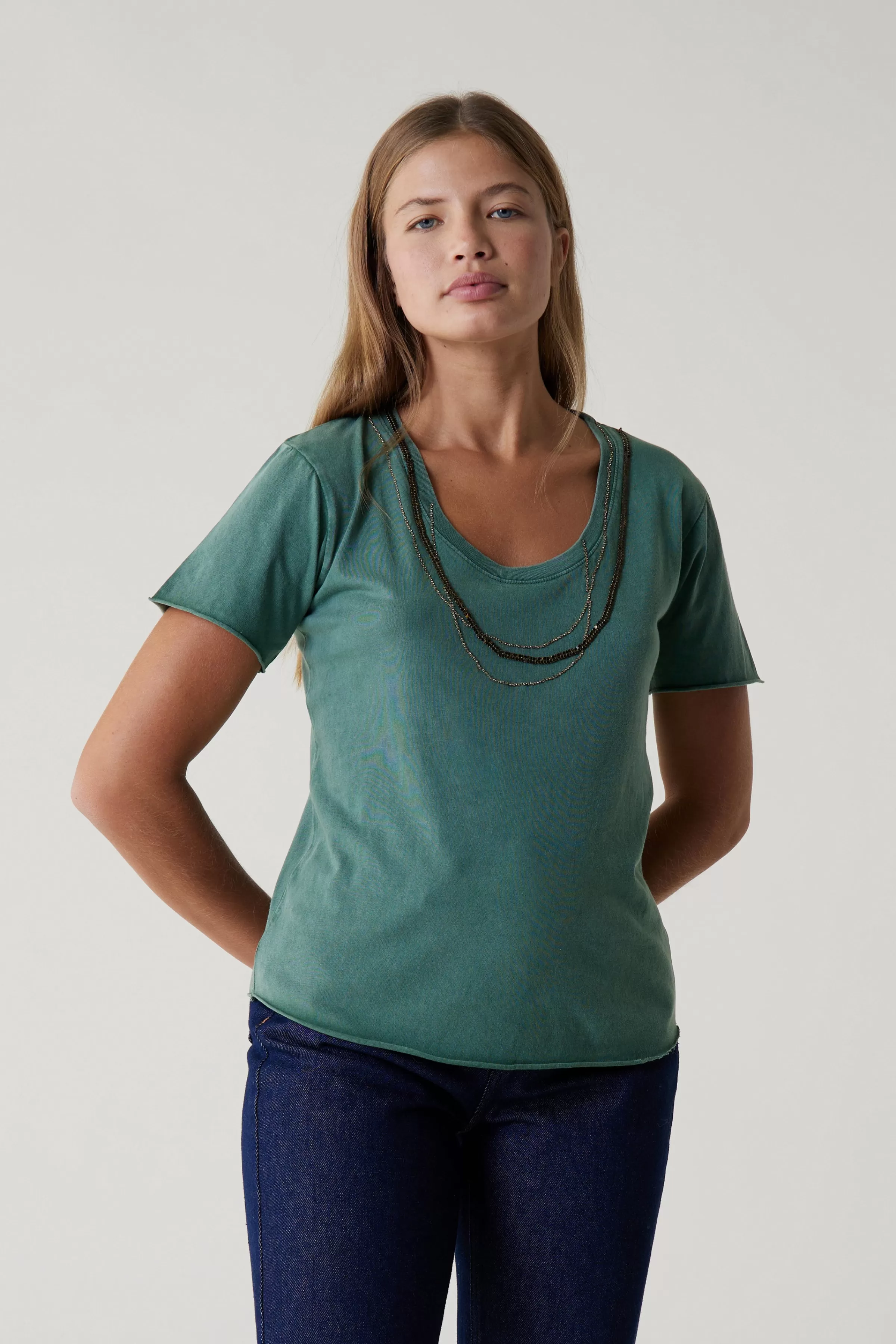 Best Sale Leon&Harper Tshirt Tizia Bling Green