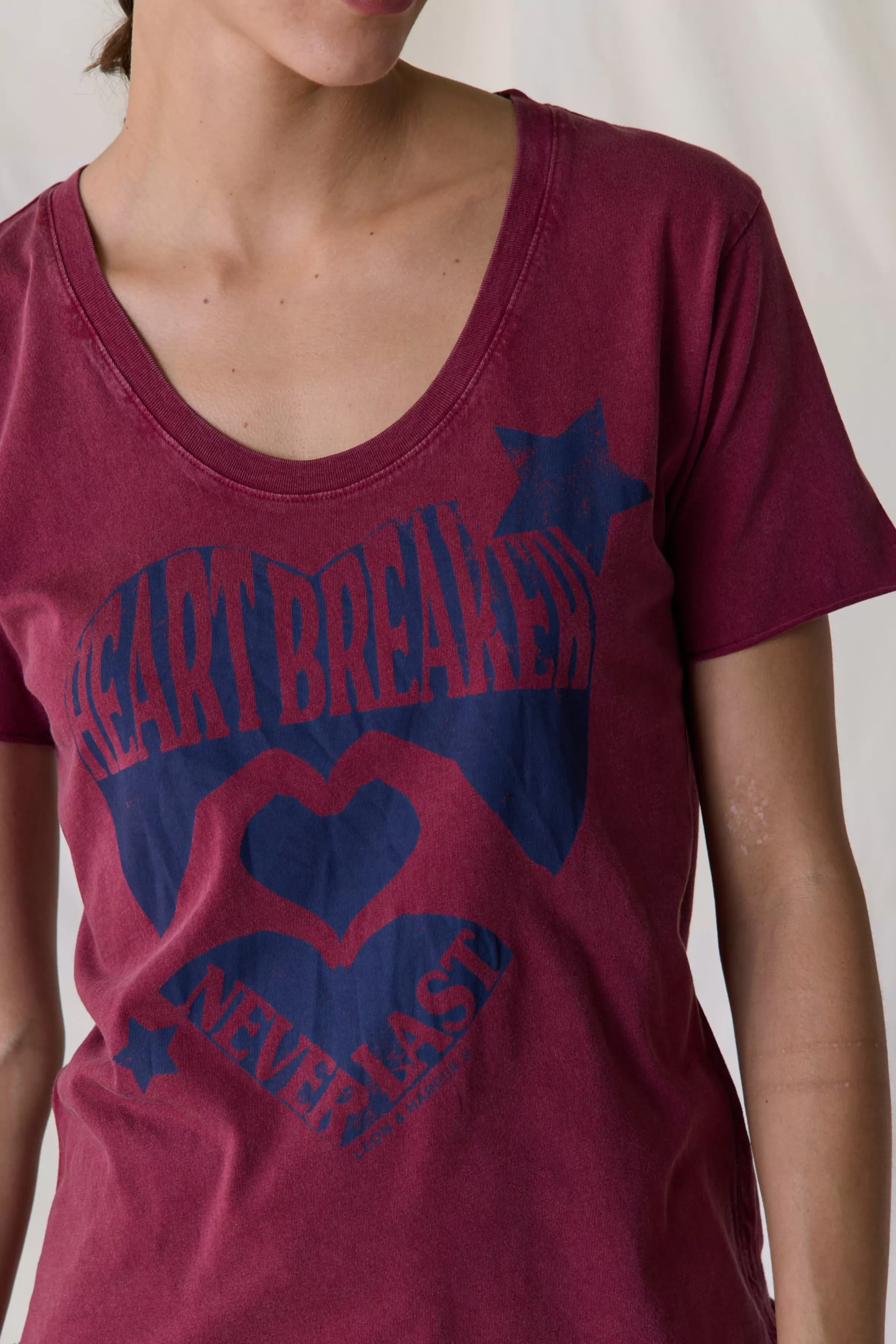 Online Leon&Harper Tshirt Tizia Heart Wine