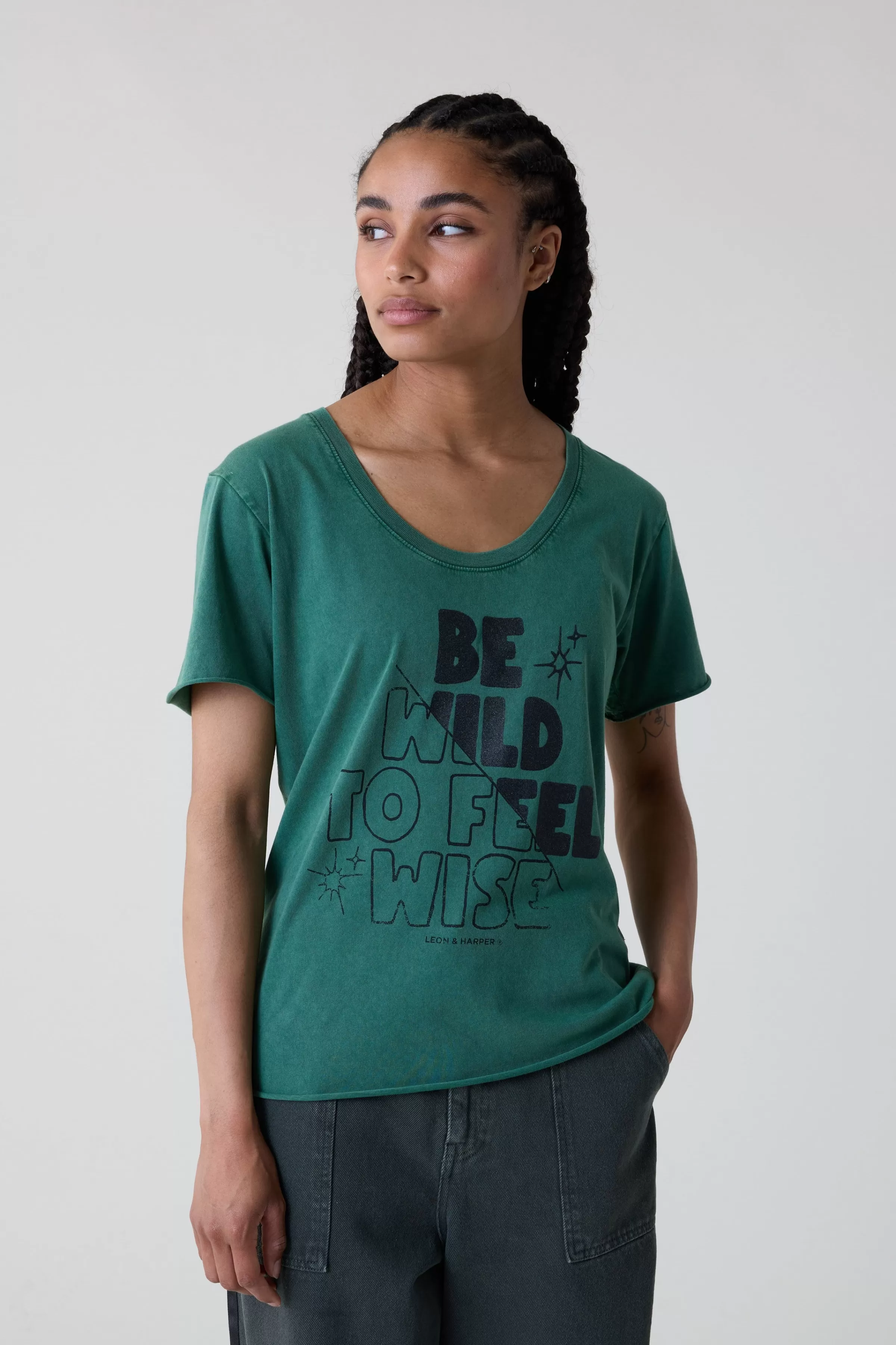 Online Leon&Harper Tshirt Tizia Wise Green