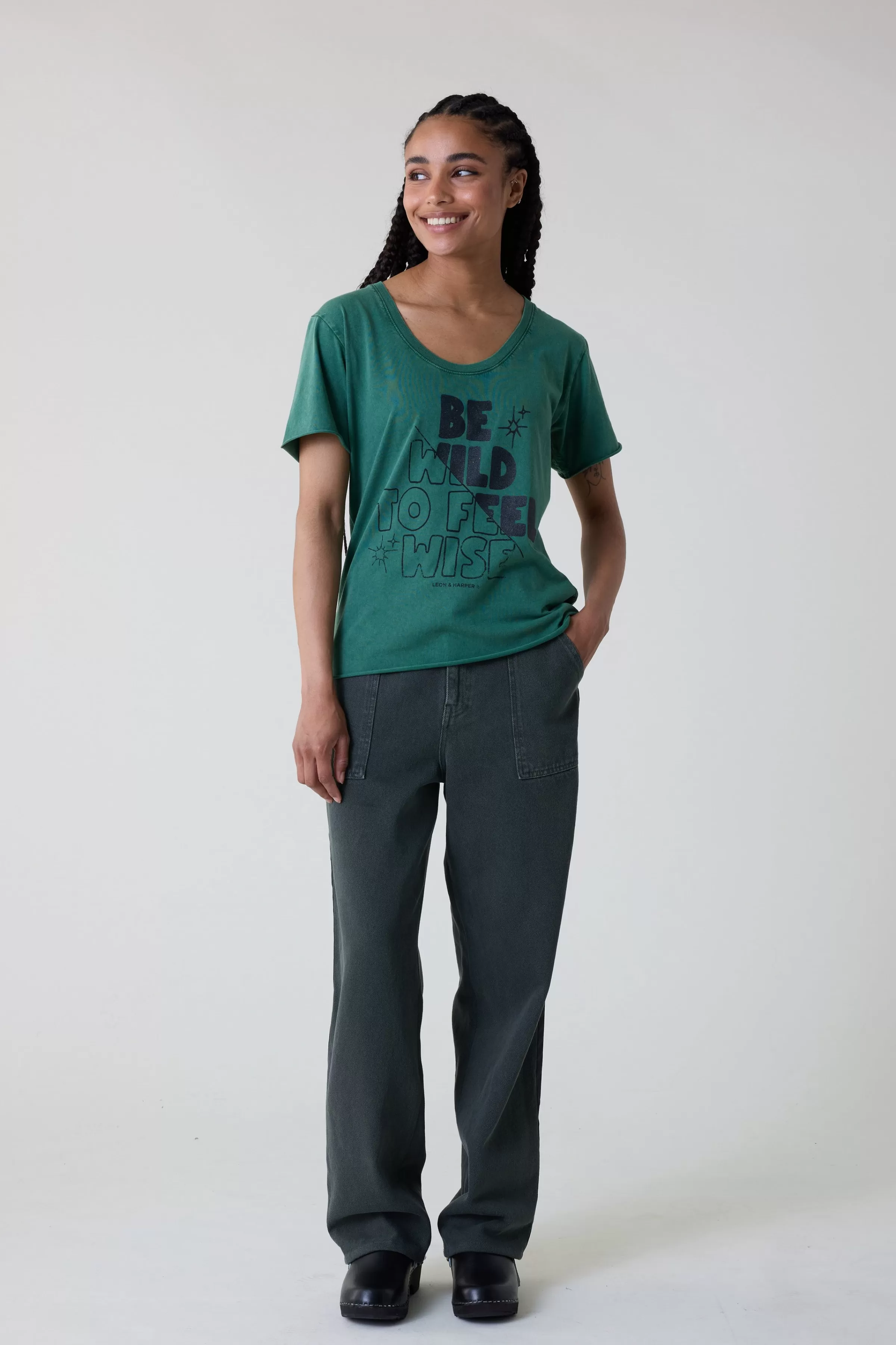 Online Leon&Harper Tshirt Tizia Wise Green