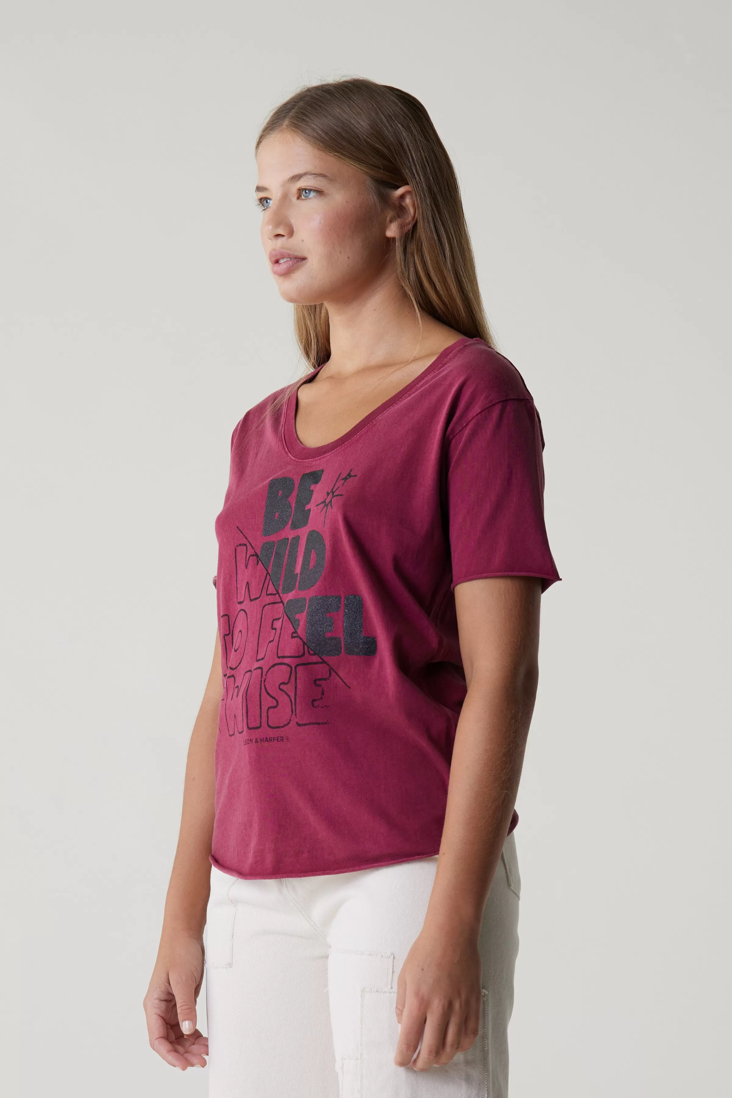 Online Leon&Harper Tshirt Tizia Wise Wine