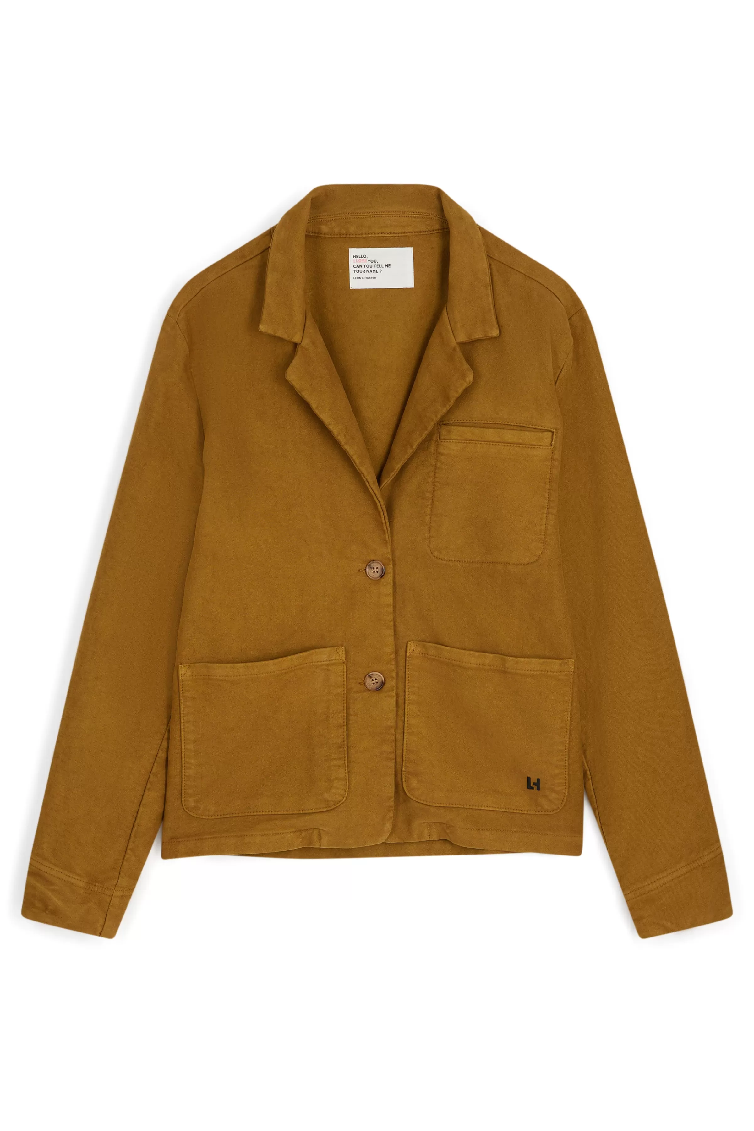 Shop Leon&Harper Veste Visuel Plain Mustard